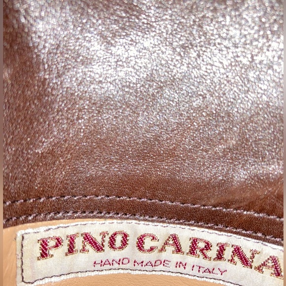 Italian leather boots mid calf slouchy brown soft leather block heel almond toe - Picture 10 of 14